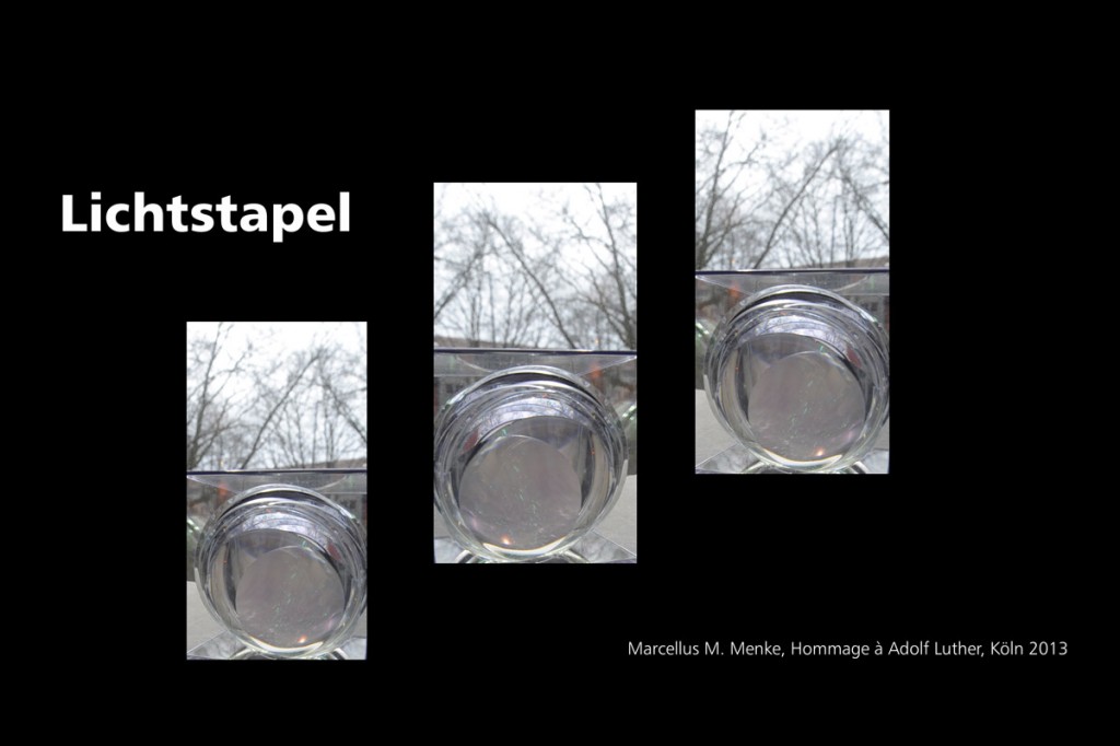 Marcellus M. Menke: Lichtstapel. Elf Variationen eines Themas. Variation 11. Ausbelichtete Digitalphotographien, 20 x 30, signiert und nummeriert, Köln 2013