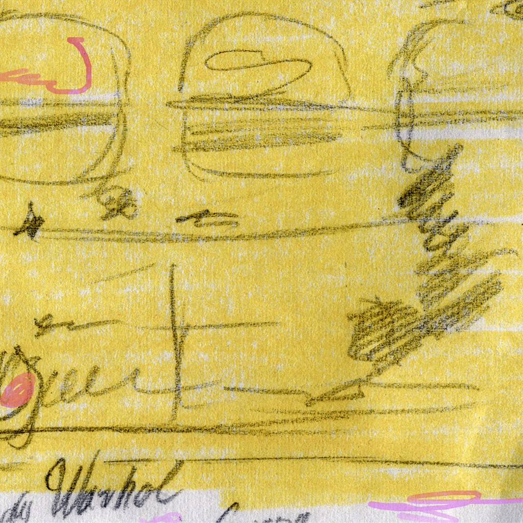 Ausschnitt Nr. 5 aus: Marcellus M. Menke: 72 Zehn-Euro-Scheine, nicht immer vollständig wiedergegeben, gescannte Zeichnung und digitale Montage, Köln 2012. Hommage à: Andy Warhol, 80 Zweidollarscheine (Vorder- und Rückseite), 1962