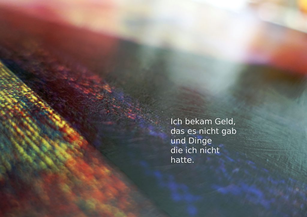 Marcellus M. Menke: Betrayed Generation. Rasterfolie und Acryl auf Leinwand, Photographie mit gesetztem Text. m4art screenBook, Köln und Siegen 2016, Seite 14